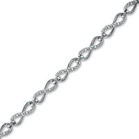 1/8 CT. T.w. Diamond Figure Eight Link Bracelet in Sterling Silver