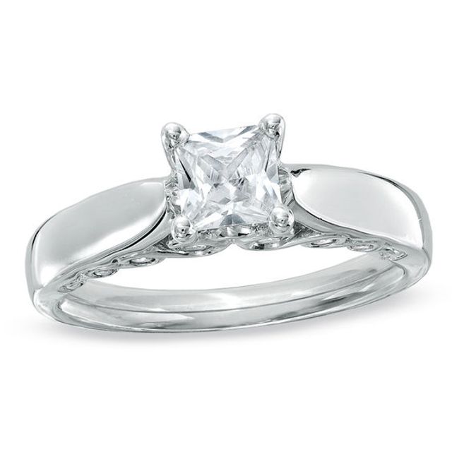 1 CT. T.w. Princess-Cut Diamond Solitaire Engagement Ring in 14K White Gold (I-J/I2)