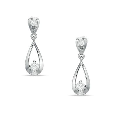 1/6 CT. T.w. Diamond Teardrop Earrings in 10K White Gold