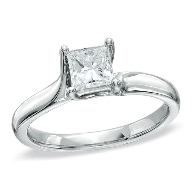 3/4 CT. Certified Princess-Cut Diamond Solitaire Engagement Ring in 14K White Gold (I/Si2)