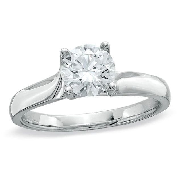 1 CT. Certified Diamond Solitaire Engagement Ring in 14K White Gold (I/Si2)