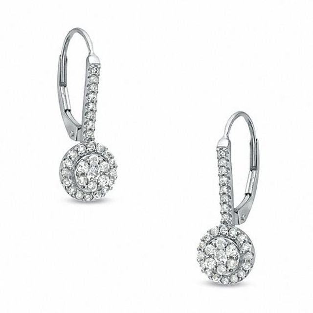 1/2 CT. T.w. Diamond Composite Drop Earrings in 10K White Gold