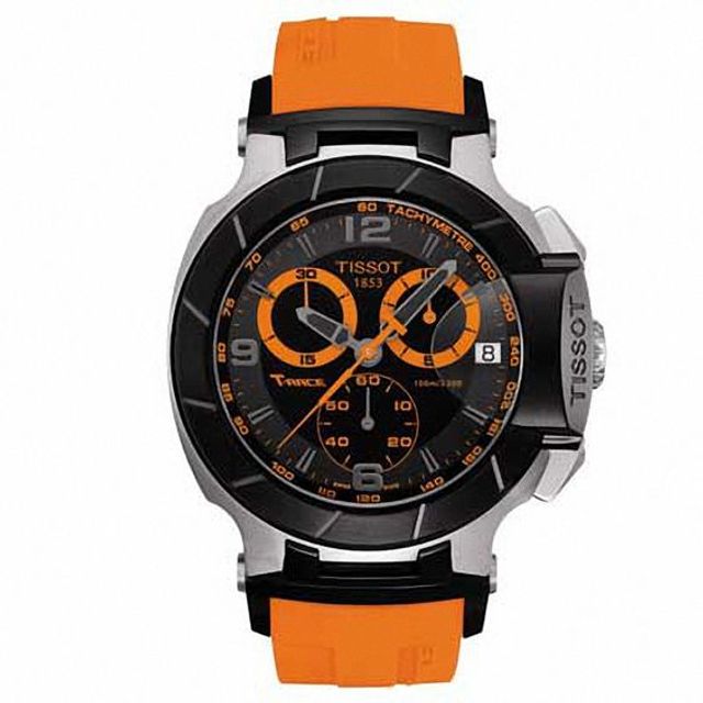 Men's Tissot T-Race Chronograph Strap Watch with Black Dial (Model: T048.417.27.057.04)