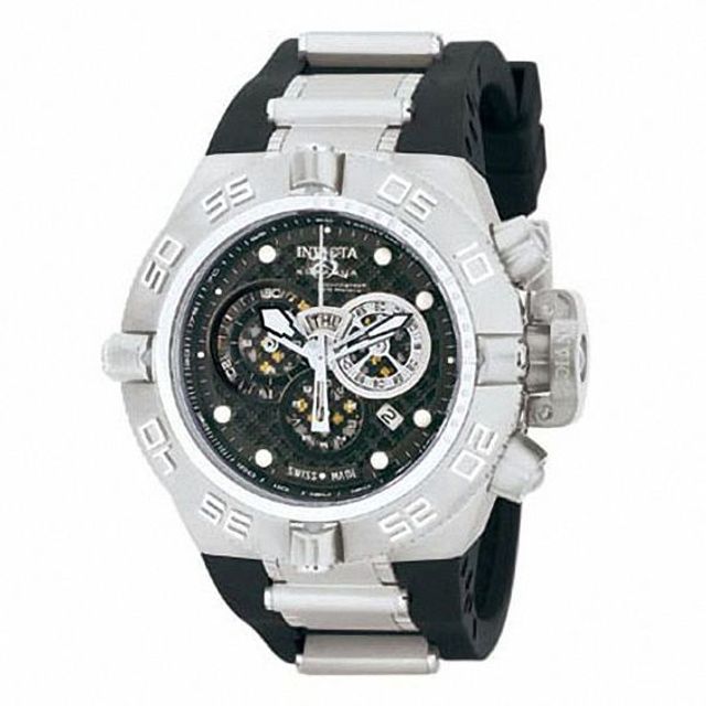 Men's Invicta Subaqua Chronograph Strap Watch with Black Dial (Model: 6576)