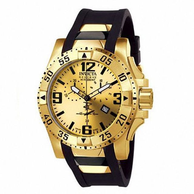Men's Invicta Reserve Chronograph Gold-Tone Strap Watch with Gold-Tone Dial (Model