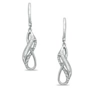 1/7 CT. T.w. Baguette and Round Diamond Drop Earrings in Sterling Silver