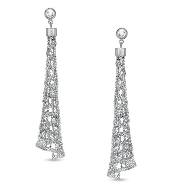 Beaded Dangle Earrings in Sterling Silver