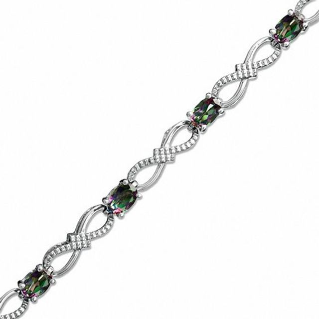 Mystic FireÂ® Topaz and Diamond Accent Bracelet in Sterling Silver - 7.25"