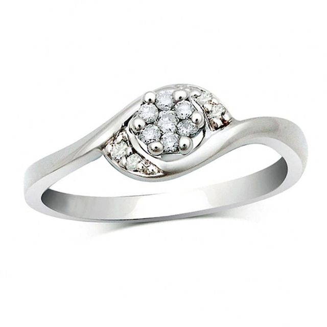 Cherished Promise Collectionâ¢ 1/15 CT. T.w. Diamond Swirl Promise Ring in Sterling Silver