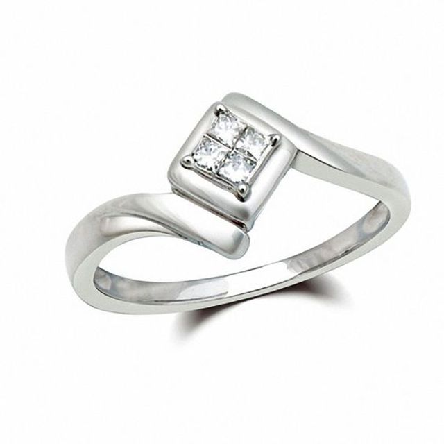 Cherished Promise Collectionâ¢ Quad Princess-Cut Diamond Accent Promise Ring in Sterling Silver