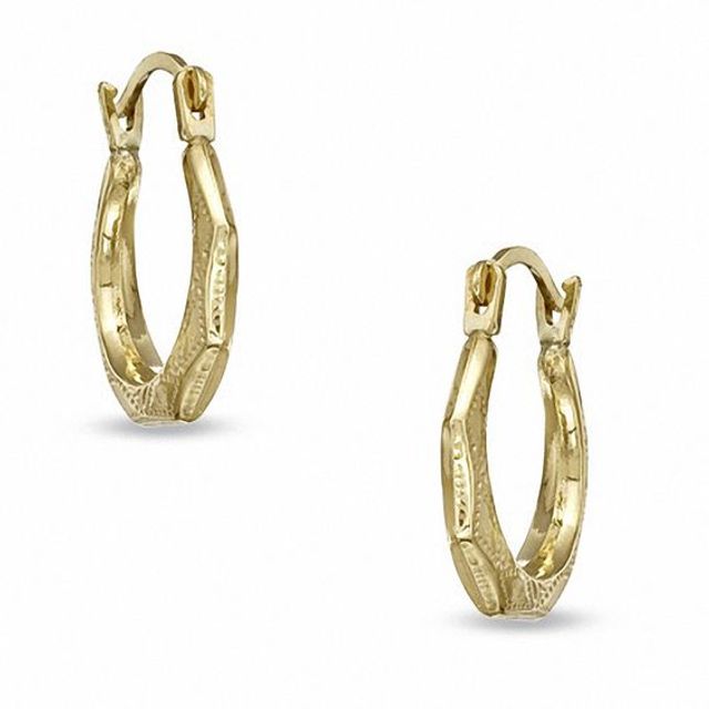 Child's Faceted Hoop Earrings in 14K Gold