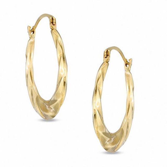 Swirl Hoop Earrings in 14K Gold