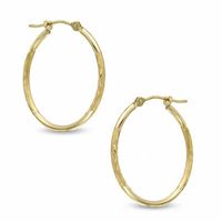 23mm Diamond-Cut Hoop Earrings in 14K Gold