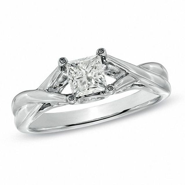 1 CT. T.w. Princess-Cut Diamond Solitaire Engagement Ring in 14K White Gold