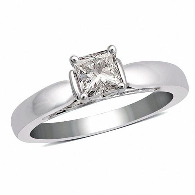 5/8 CT. T.w. Princess-Cut Diamond Solitaire Engagement Ring in 14K White Gold