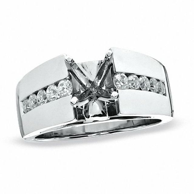 1/2 CT. T.w. Diamond Semi-Mount in 14K White Gold