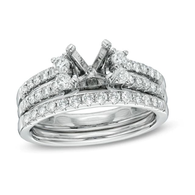 3/4 CT. T.w. Diamond Semi-Mount Bridal Set in 14K White Gold