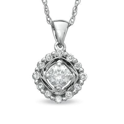 1/4 CT. T.w. Diamond Frame Pendant in 10K White Gold