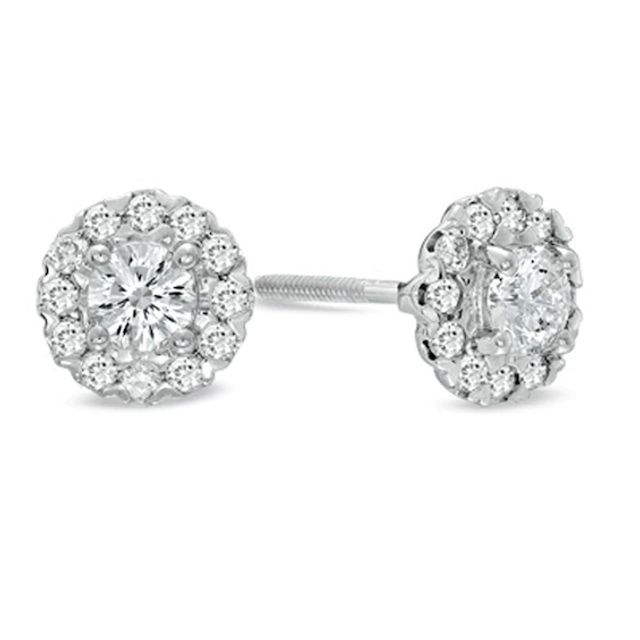 Celebration LuxÂ® 5/8 CT. T.w. Certified Diamond Frame Earrings in 14K White Gold (I/Si2)