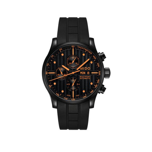 Men's MidoÂ® Multifort Automatic Chronograph Strap Watch with Black Dial (Model: M005.614.37.051.01)