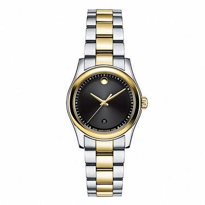 Ladies' Movado Sportivo Two-Tone Watch with Black Dial (Model: 606484)