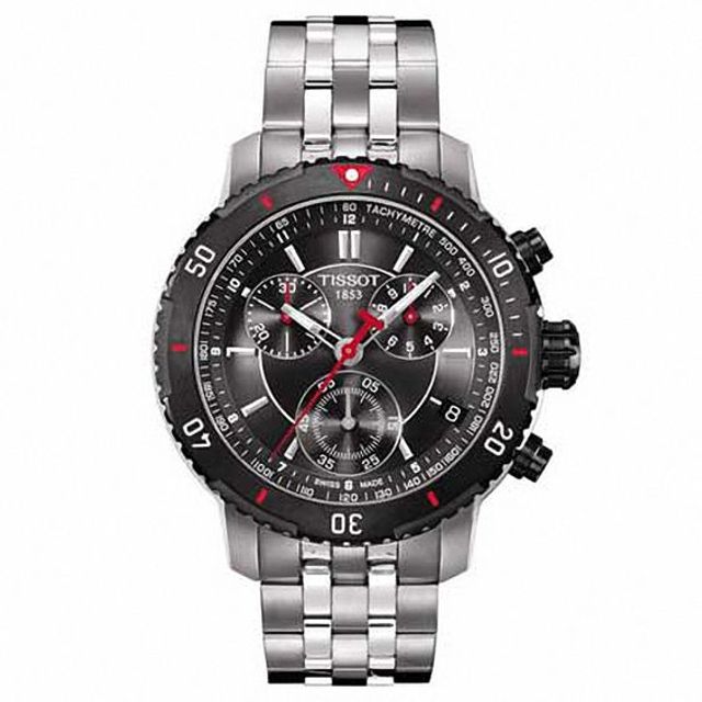 Men's Tissot PRS 200 Chronograph Watch with Black Dial (Model: T067.417.21.051.00)