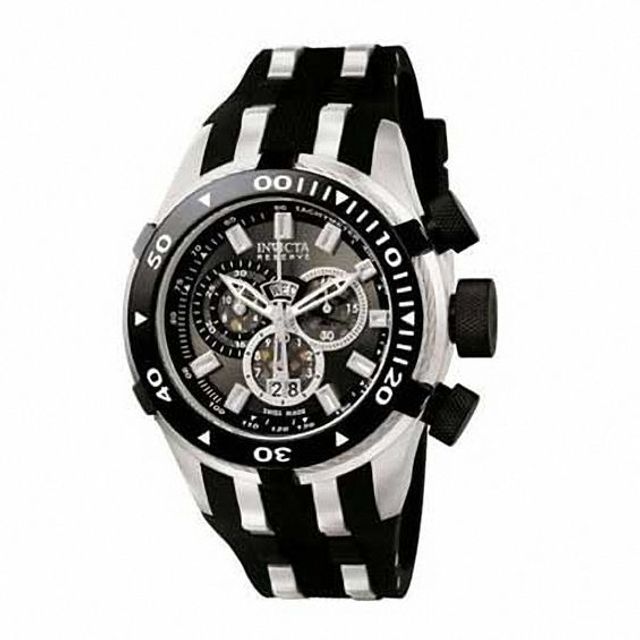 Men's Invicta Reserve Chronograph Strap Watch with Black Dial (Model: 0976)