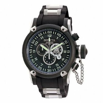Men's Invicta Russian Diver Chronograph Strap Watch with Black Dial (Model: 0517)