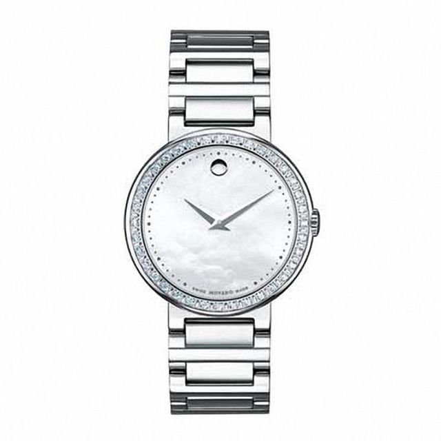 Ladies' Movado Concerto Diamond Accent Watch with Mother-of-Pearl Dial (Model: 0606421)