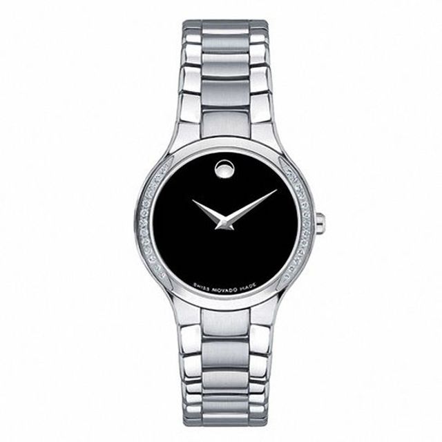 Ladies' Movado Serio Diamond Accent Watch with Black Dial (Model