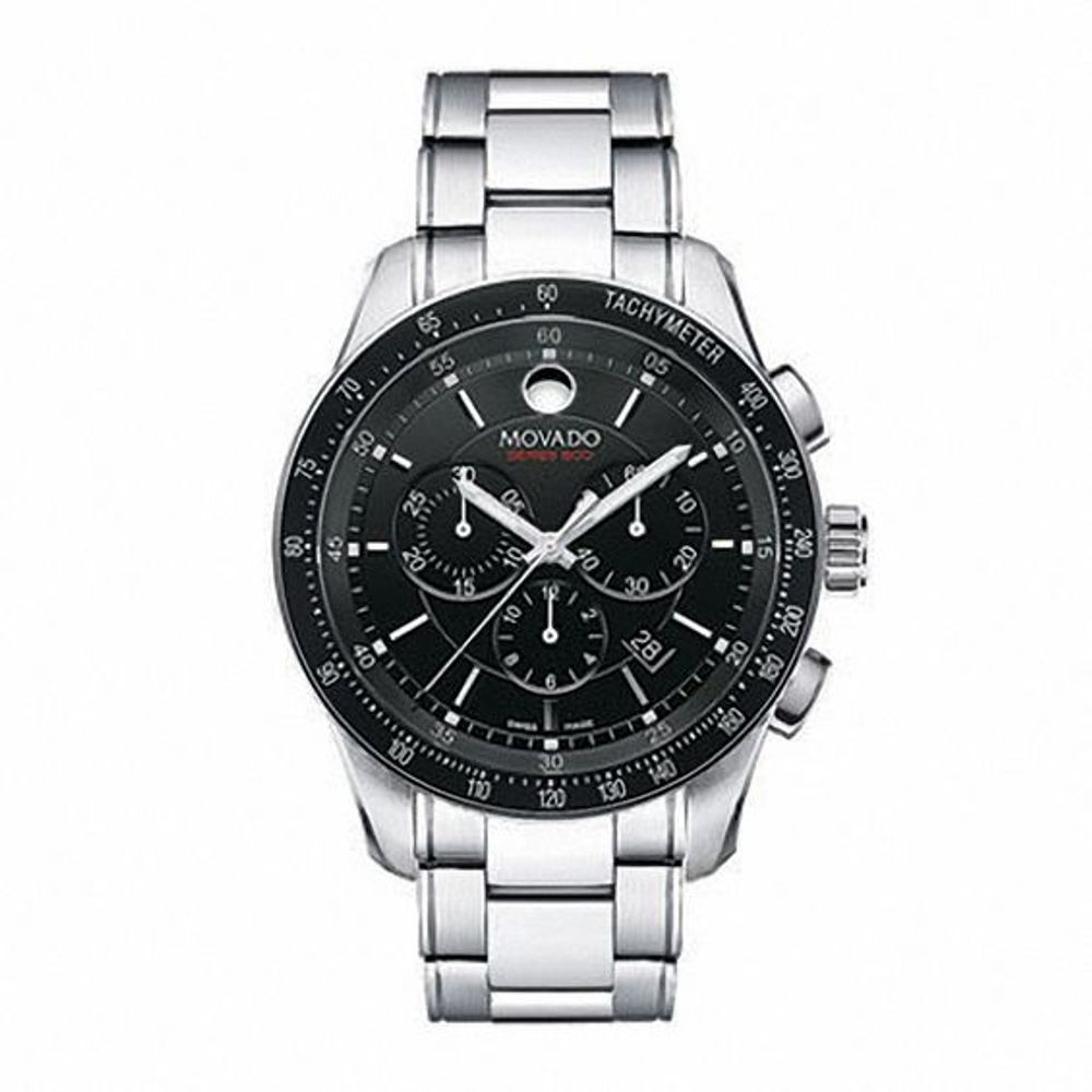 Men's Movado Series 800 Chronograph Watch with Black Dial (Model