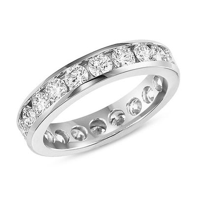 CT. T.w. Diamond Eternity Channel Set Wedding Band 14K White Gold