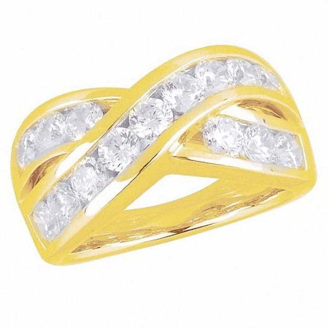 2 CT. T.w. Diamond Criss-Cross Ring in 14K Gold