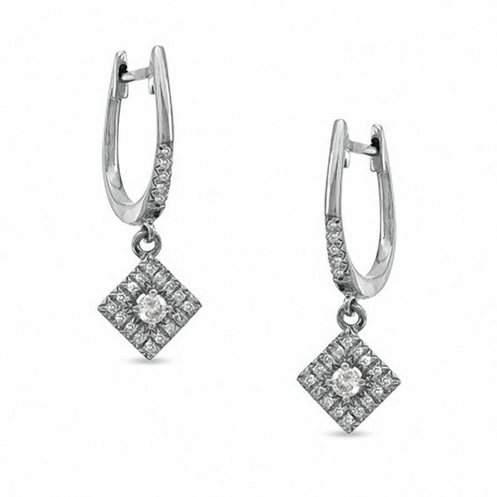 1/5 CT. T.w. Diamond Kite-Shaped Drop Earrings in 10K White Gold