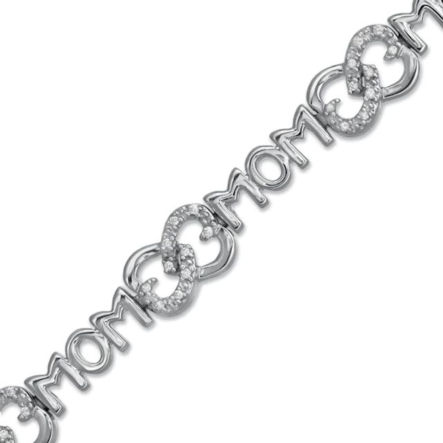 1/5 CT. T.w. Diamond Mom Heart Bracelet in Sterling Silver