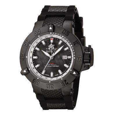 Men's Invicta Subaqua Strap Watch with Black Mother-of-Pearl Dial (Model: 0736)