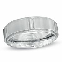 Men's 7.0mm Etched Titanium Wedding Band - Size 9