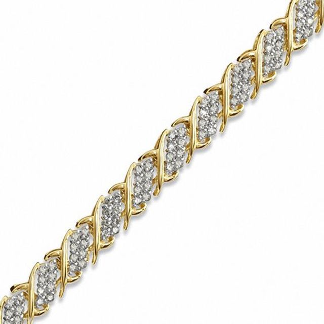 2 CT. T.w. Diamond Swirl Bracelet in 10K Gold - 7.25"