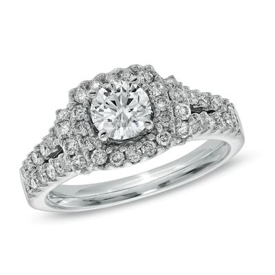 For Eternity 1-1/2 CT. T.w. Diamond Frame Ring in 14K White Gold