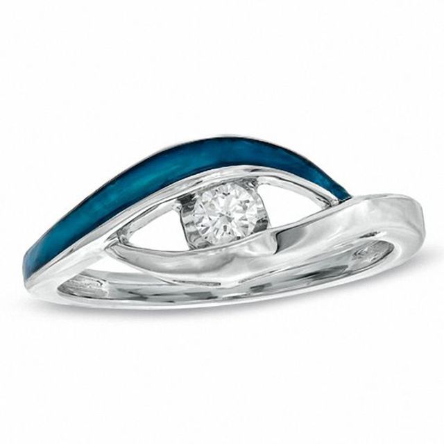 Sirenaâ¢ Hazel Eyes 1/8 CT. Diamond Ring in 10K White Gold