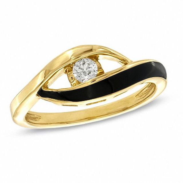 Sirenaâ¢ Black Eyes 1/8 CT. Diamond Ring in 10K Gold