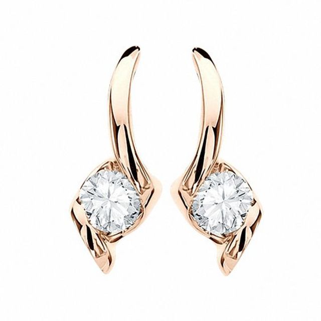 Sirenaâ¢ 1/8 CT. T.w. Diamond Solitaire Earrings in 10K Rose Gold