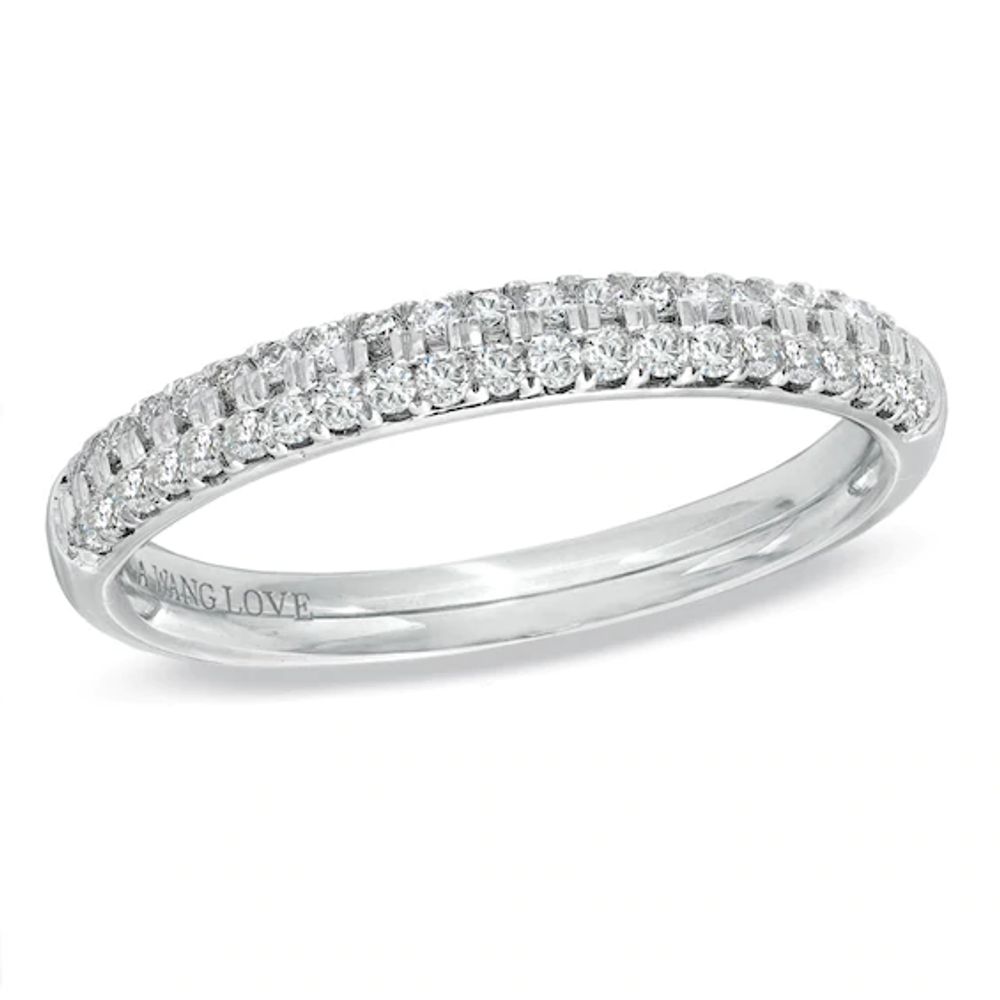 Vera Wang Love Collection 3/8 CT. T.w. Diamond Two Row Band 14K White Gold