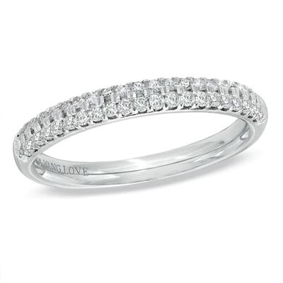 Vera Wang Love Collection 3/8 CT. T.w. Diamond Two Row Band in 14K White Gold