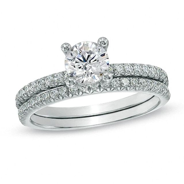 Celebration GrandÂ® 1-1/4 CT. T.w. Certified Diamond Bridal Set in 14K White Gold (J/I1)