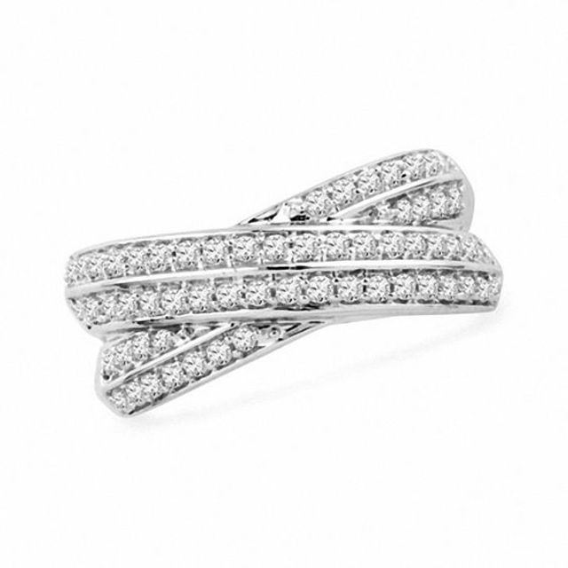 1/2 CT. T.w. Diamond Crossover Band in Sterling Silver