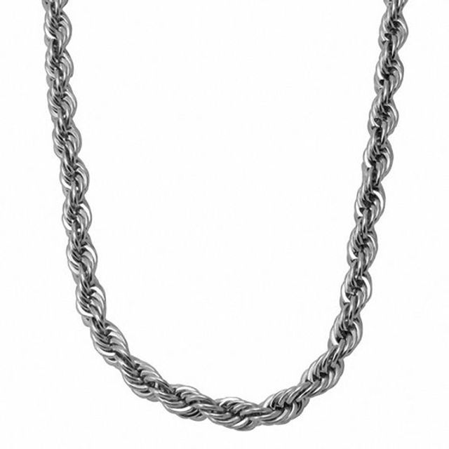 Men's 4.0mm Rope Chain Necklace in Stainless Steel - 24"