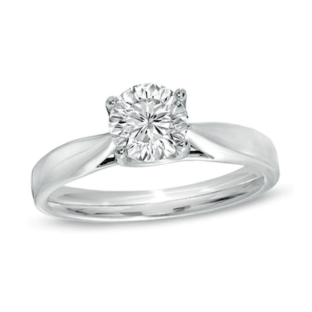 Celebration Ideal 1 CT. Certified Diamond Solitaire Engagement Ring in 14K White Gold (I/I1
