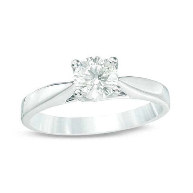 Celebration Ideal 3/4 CT. Certified Diamond Solitaire Engagement Ring in 14K White Gold (J/I1)