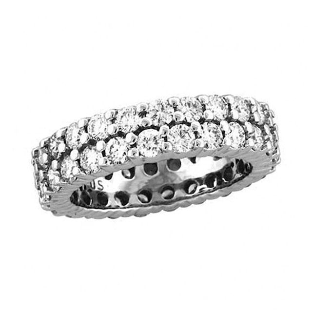 2-7/8 CT. T.w. Certified Diamond Double Row Eternity Wedding Band in 14K White Gold (I/Si2)